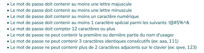 125 - Password rules FR