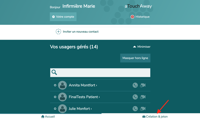 69 - App home page creation token FR