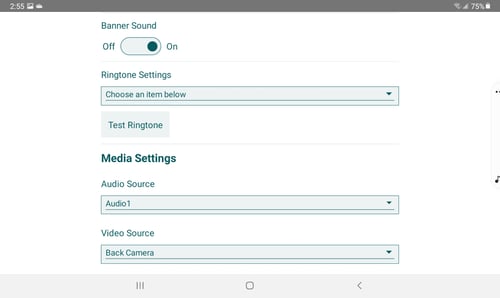 Settings sound and media