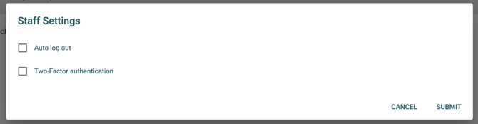 Staff authentication settings